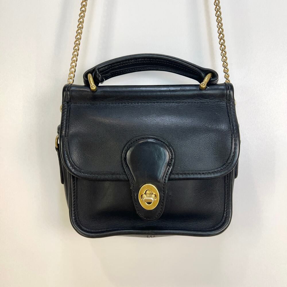 Vintage Coach Winnie Top Handle Bag Black Leather Purse - Picture 3 of 12